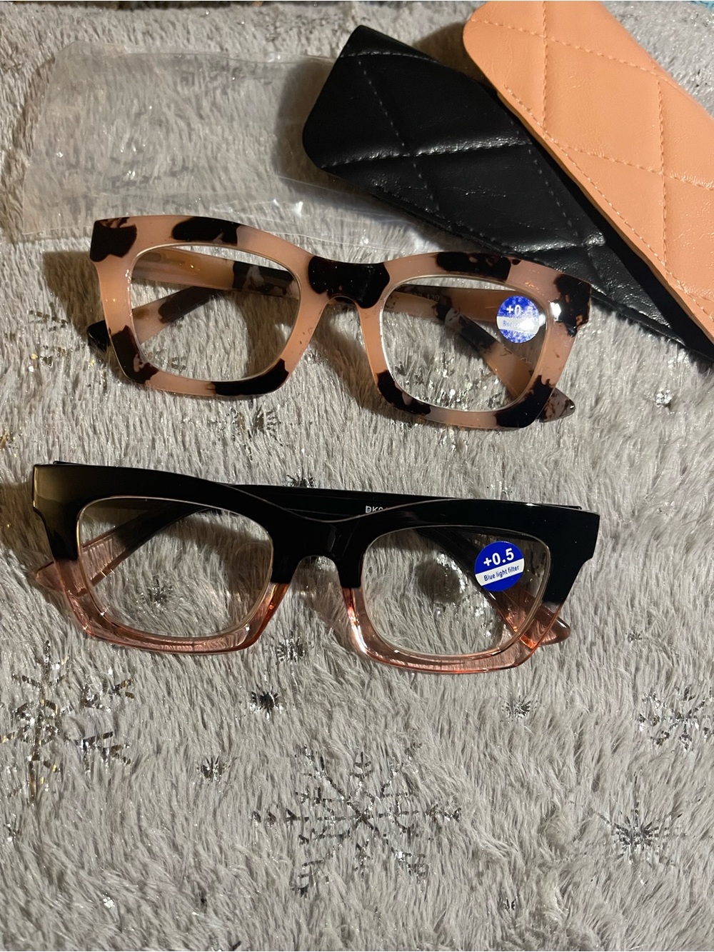 Trendy Cat-Eye Reading Glasses Duo - Pink Tortoise & Black-to-Pink